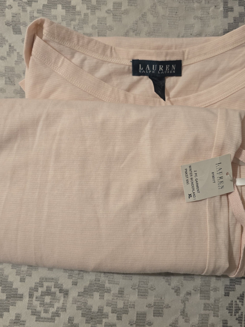 Lauren Ralph Lauren Light Pink Striped Tee